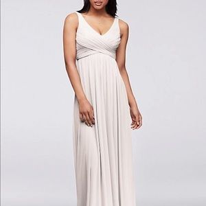 David’s Bridal long Bridesmaids dress (unaltered)